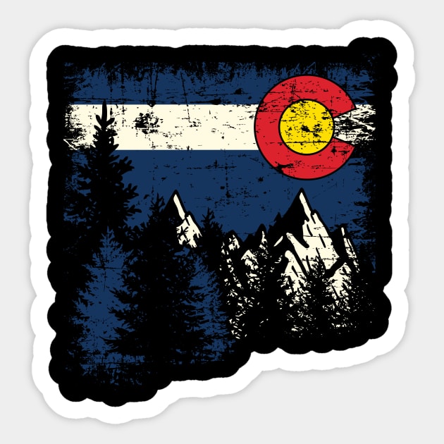 Colorado Flag Mountain' Cool Colorado Flag Sticker by ourwackyhome